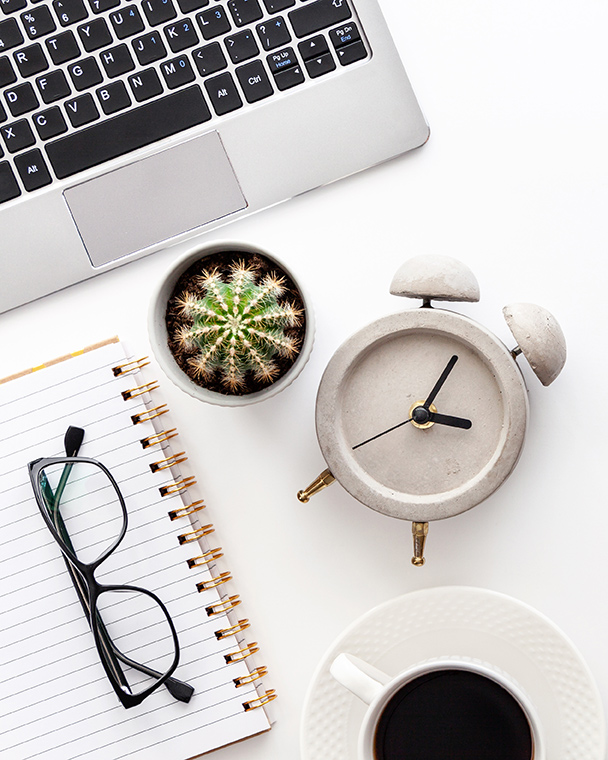 computer and clock and glasses for therapy in NY