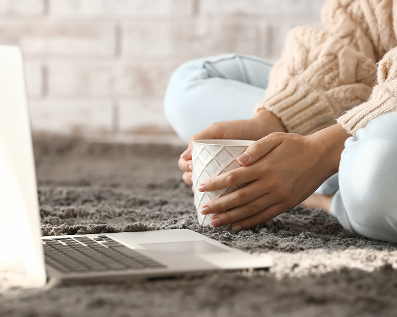 Young woman having online therapy in Rochester, NY